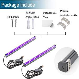 5W 1ft Diseño moderno USB Barra de luz UV Accesorio Sombra de plástico <span class=keywords><strong>para</strong></span> gabinete <span class=keywords><strong>Tapiz</strong></span> fluorescente Póster - Product Image 5