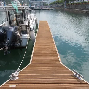 Muelle flotante de aluminio y pontón personalizado, diseño de ingeniería anticorrosión, muelle flotante con entrada Marina