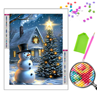 Kit de Peinture Diamant 5D Complet Bonhomme de Neige de Noël en Gros, Bricolage Artistique, Cadeau de Fêtes pour la Décoration Intérieure