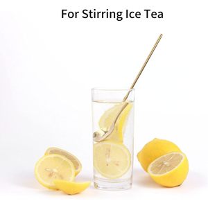 <b>Coffee</b> Tea <b>Spoon</b> 6.7 Inch Long Handle Gold Stainless Steel Stirring <b>Spoon</b> For Espresso Ice Tea Cocktail Stirrer - Product Image 3