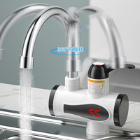 Robinet chauffe-eau électrique instantané pour cuisine Robinet d'eau chaude rotatif à 360 ° avec affichage LED Robinet chauffant rapide pour salle de bain