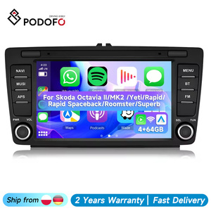 วิทยุติดรถยนต์ Podofo ระบบแอนดรอยด์ 4+64G หน้าจอ 8 นิ้ว รองรับ Wireless Carplay และ Android Auto พร้อม GPS Wifi DSP สำหรับรถยนต์ Skoda Octavia II/Yeti/Rapid/Roomster/Superb - Product Image 1