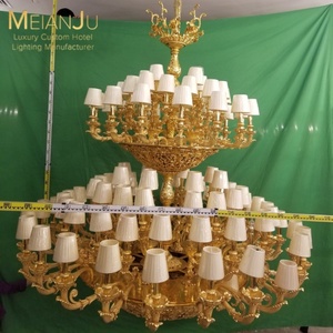Lustre de qualité supérieure <span class=keywords><strong>Luminaire</strong></span> suspendu d'intérieur moderne de luxe Finition dorée <span class=keywords><strong>Cuivre</strong></span> pur par Zhongshan pour villas - Product Image 3
