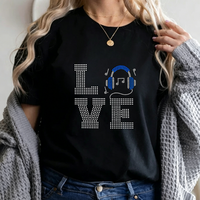 Nouvelles créations de transferts thermocollants personnalisés en strass pour T-shirts