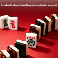 Jeu de Mahjong Américain en Acrylique Motif Tortue Premium, Résistant aux Rayures et aux Chutes, Idéal pour Usage Domestique et Collection