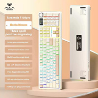 Teclado Mecánico AULA F108PRO con Pantalla TFT Inteligente a Color, 108 Teclas, Perilla Multifunción, Inalámbrico Trimodal, Batería de 8000mAh, RGB