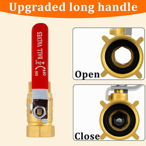 3/4英寸重型黄铜花园软管球阀，全流量设计，360度旋转 ° 旋转接头，防漏，符合人体工程学的长手柄 - Product Image 4