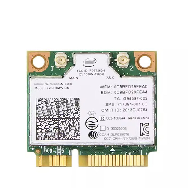 Dual Band Wireless Wifi Card 7260HMW 7260AC Mini PCI-E 802.11AC 2.4G/5Ghz 300/867Mbps BT4.0