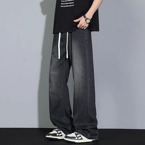 Jeans de Mezclilla Anchos y Holgados para Hombre 2025 |   Jeans de Hombre Estilo Urbano, Corte Holgado con Cordón, Jeans de Mezclilla de Cintura Alta para Hombre - Product Image 2