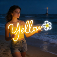 Neonawall – Lumières néon personnalisées Daisy, alimentées par USB, à intensité variable, LED rose, décoration murale pour la maison, fête, chambre à coucher, salon