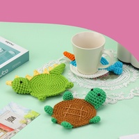 Kit de Matériel de Crochet Animal Coaster : Aiguille et Fil pour Tricot DIY Fait Main