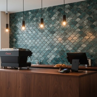 Vente en gros usine : Carrelage mosaïque métallique de luxe en forme d'éventail à effet écaille de poisson pour crédence de cuisine, salle de bain, salon et espaces commerciaux
