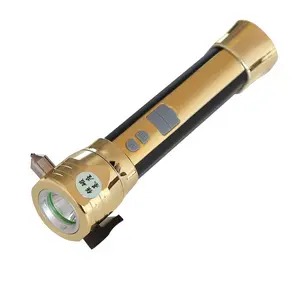 Alumínio solar LED lanterna de emergência martelo de segurança do carro é prático e durável