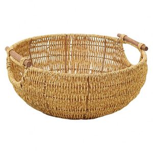 Panier en jacinthe d'eau, grande tour, paniers à linge tissés en feutre, style bohème, décoratif, petite paille pour la décoration - Product Image 2