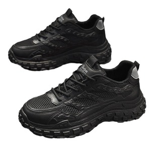 Scarpe da Lavoro Invernali da Uomo con Suole Traspiranti, Resistenti all'Usura e Antiscivolo, Sneaker Nere Sportive con Rialzo Interno - Product Image 1