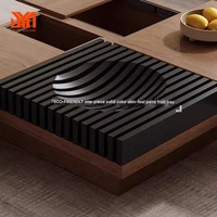 JYN Table basse de couleur noyer noir, table basse de rangement de salon carrée minimaliste italienne du nord de l'Europe