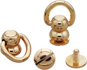 Juego de remaches de latón macizo con anillo en D y tornillo Chicago de rotación libre - Product Image 4
