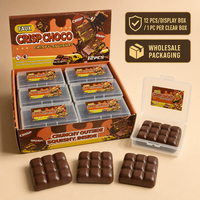 Jouets sensoriels souple anti-stress en chocolat noir effet craquelé, boîte de 12 pièces, cadeaux pour soulager le stress