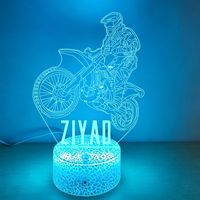Lampe de nuit LED 3D personnalisée avec nom de joueur de football, 7 couleurs, alimentation par piles ou USB, cadeau personnalisé
