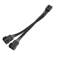 Adaptor Splitter Kipas PWM 2Pin 1 ke 4 Kabel Kustom, Perakitan Kabel untuk Ekstensi Kipas Pendingin CPU PC HUB Berselubung