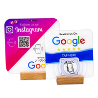 Placa de soporte de código Qr programable Google Review Soporte acrílico Google Review Placa Nfc