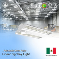 Projecteur linéaire à angle de faisceau réglable, dimmable 0-10V, en aluminium, fabriqué au Mexique, DLC 6.0 ETL, CCT réglable 4000-5000K, éclairage 5 ans