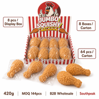 Jouet anti-stress Southpeak Toy Jumbo en forme de cuisse de poulet frit, texture souple et croustillante, rebond lent, 20*12cm 420g MOQ144 WS