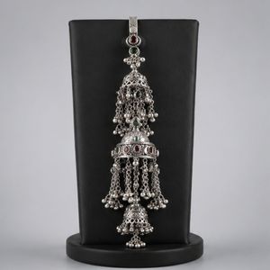Bijou ethnique pour femme en argent 925, style Jhumka, oxydé, ornement Ghungroo, accessoire de poignet traditionnel juif - Product Image 4