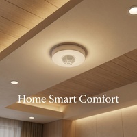 Detector de Movimiento Infrarrojo de 360 Grados, Sensor PIR Automático, Detección de Movimiento Humano, Distancia de Detección de 8 Metros, Controles de Voltaje Dual, Luz