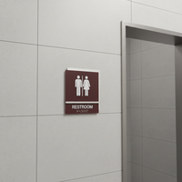 Panneau d'affichage adhésif conforme ADA pour signalisation de restaurant, signalisation d'escalier pour l'accessibilité conforme ADA