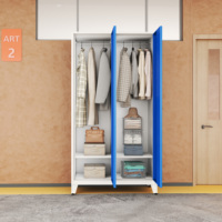 Armoire de rangement multifonctionnelle - Armoire métallique avec serrure à combinaison et casiers à bagages résistants à la rouille pour la salle de sport