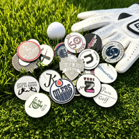 Caja expositora para fichas de póker de plástico personalizadas con logo, marcadores de bola de golf metálicos de alta gama, impresión 3D, venta al por mayor a granel.