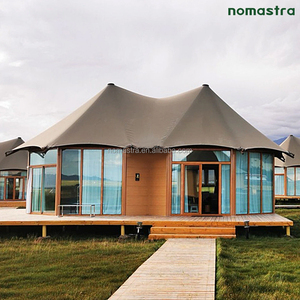 Luxuriöse Modulare Zelthütte mit Glastür Modernes Glamping-Zelt mit Wohnbereich & Bad Stahlstruktur-Hotel für Wüsten- & Strandcamps - Product Image 3