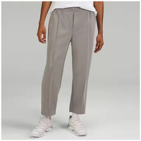 Pantalon de Costume Formel - Coupe Droite Classique, Taille Haute Plissée, Élastique à la Taille, Polyester/Coton