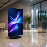 Écran publicitaire LED portable Viishow5.0 pliable en trois parties P1.86 pour intérieur, garantie de 2 ans, 500 cd, profondeur de couleur 16 bits