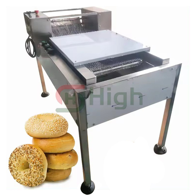 Stainless Steel Commercial Boiler Bagel Boiling Rolling Machine Donut Dough Molding Shaping Bagel Forming Machine Conveyor Belt