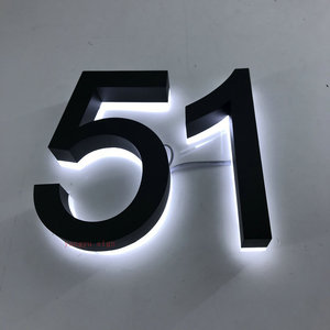 Targa LED Impermeabile per Porta d'Hotel, Numero Civico da <span class=keywords><strong>8</strong></span> Pollici, Insegna con Lettere e Numeri per Indirizzo - Product Image 1