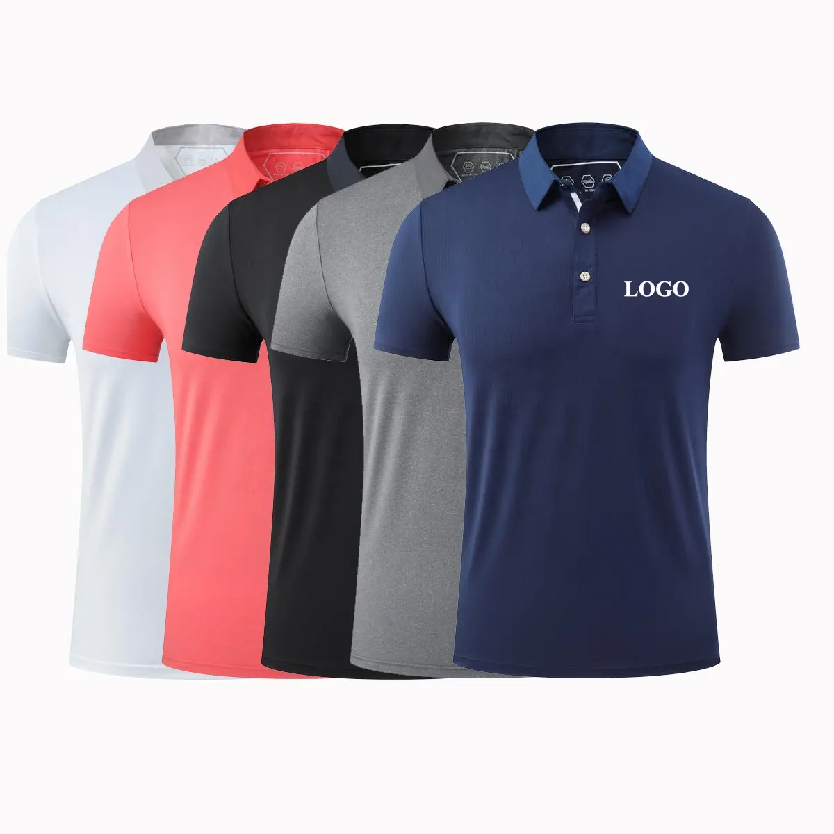 Custom Embroidery Logo Men Polyester Spandex Business Work Polo T Shirts Mens Premium Uniform Golf Polo Shirts