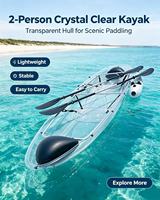 Kayak double en polycarbonate hautement transparent, canoë cristallin pour les divertissements en zone touristique et sur la plage