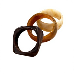 Artistic <b>Resin</b> <b>Rings</b> Set Round Shape Multicolor Handcrafted Fashion Wedding Christmas Decorative Collectible Sculpture - Product Image 4