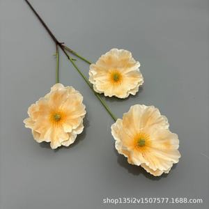Flores Artificiales Qiye, Flor de Amapola de Seda, 3 Amapolas Grandes, Decoración para el Hogar y Bodas, Estilo Moderno - Product Image 4