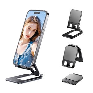 360 Rotation Portable Folding <b>Tablet</b> Phone <b>Holder</b> Adjustable Aluminum Metal Support Kickstand Stand Desk Mount for Mobile Phone - Product Image 3