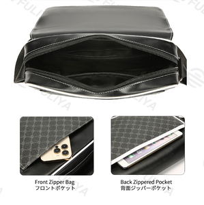 Borsa Ventiquattrore da <span class=keywords><strong>Uomo</strong></span> Fuliya Fashion in PU, Cartella Business Multifunzionale di Grande Capacità con Motivo a Quadri, Borsa a Tracolla da Viaggio - Product Image 6