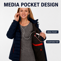 Veste matelassée chauffante pour femmes avec 4 niveaux de chaleur, mode préchauffage et autonomie de 14 heures pour les journées d'hiver
