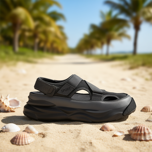 Sandalias Deportivas de Playa para Hombre, Punta Abierta, Cierre de Velcro, Suela de Goma, Entresuela de EVA, Estilo Moderno para Papá, Primavera, Verano, Otoño - Product Image 2