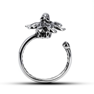 Waterproof 316LStainless Steel <b>Fidget</b> <b>Rings</b> Octopus Shape Retro Texture Open Adjustable Marine Style Jewelry for Men Women Daily - Product Image 4