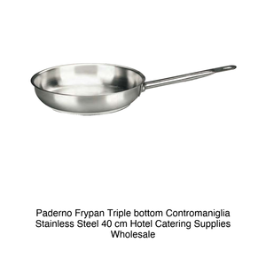 Stainless Steel Frying <b>Pan</b> with Helper <b>Handle</b> Ø 40 cm, Triple-Layer Base Paderno - Product Image 2