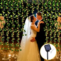 Guirlande solaire de feuilles d'érable et de lierre pour la maison, chambre à coucher, mur, lierre artificiel, guirlande lumineuse LED pour décoration suspendue