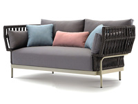 Ensemble de canapé d'extérieur en aluminium avec corde à tisser pour le jardin Ensemble de salon de loisirs et de table basse pour le patio extérieur