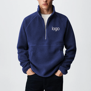Felpa con Zip a un Quarto Personalizzata per Uomo, Pullover in Pile Polare con Logo Ricamato, Top con Mezza Cerniera per Uomo - Product Image 4